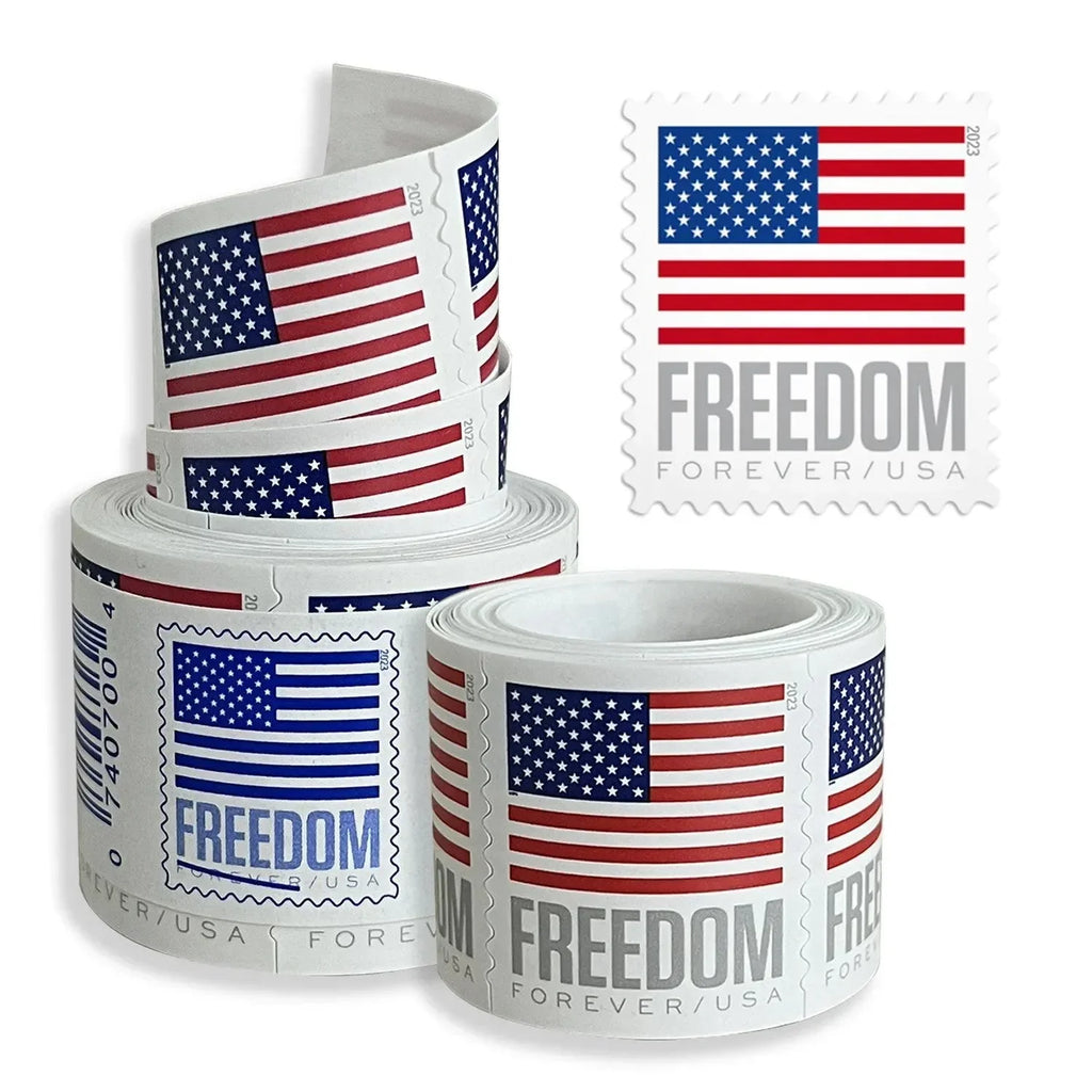 Flag Forever Stamps-100 Rolls Coil (Self-Adhesive)-10,000 Stamps