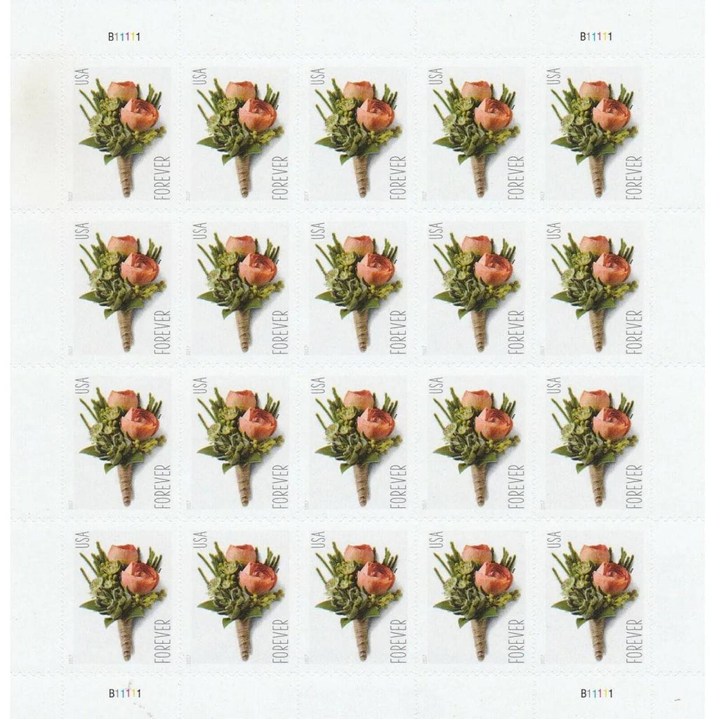 Forever Stamps 2017 Boutonniere-Wedding Invitation, First-Class Postage