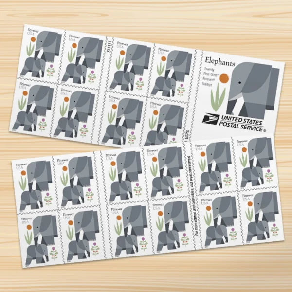 Forever Stamps 2022 Elephants-Nature Series, First-Class Postage