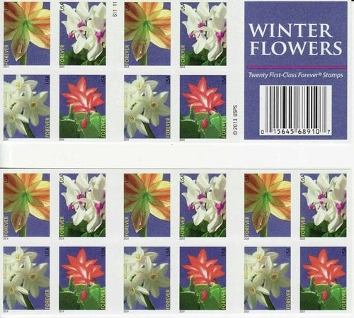 Forever Stamps 2014 Winter Flowers-Seasonal Blooms, First-Class Postage