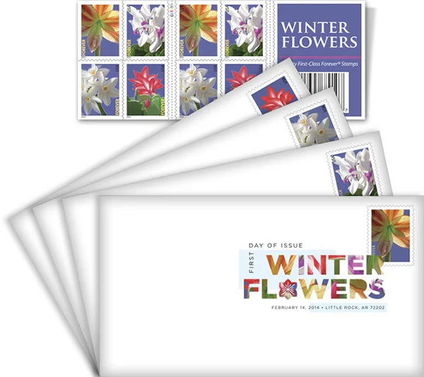 Forever Stamps 2014 Winter Flowers-Seasonal Blooms, First-Class Postage