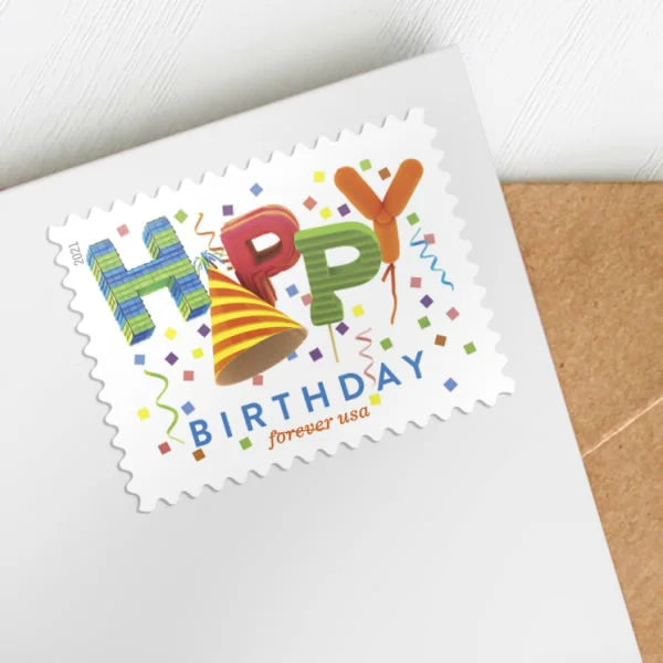 Forever Stamps 2021 Happy Birthday-Celebration, First-Class Postage