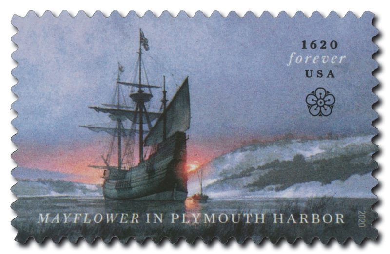 Forever Stamps 2020 Mayflower in Plymouth Harbor-Commemorative Issue, First-Class Postage