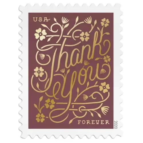 Forever Stamps 2020 Thank You-Appreciation Greeting, First-Class Postage