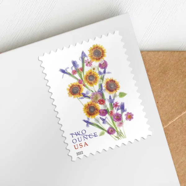 Two-Ounce Stamps 2022 Sunflower Bouquet-Wedding Invitation, First-Class Rate