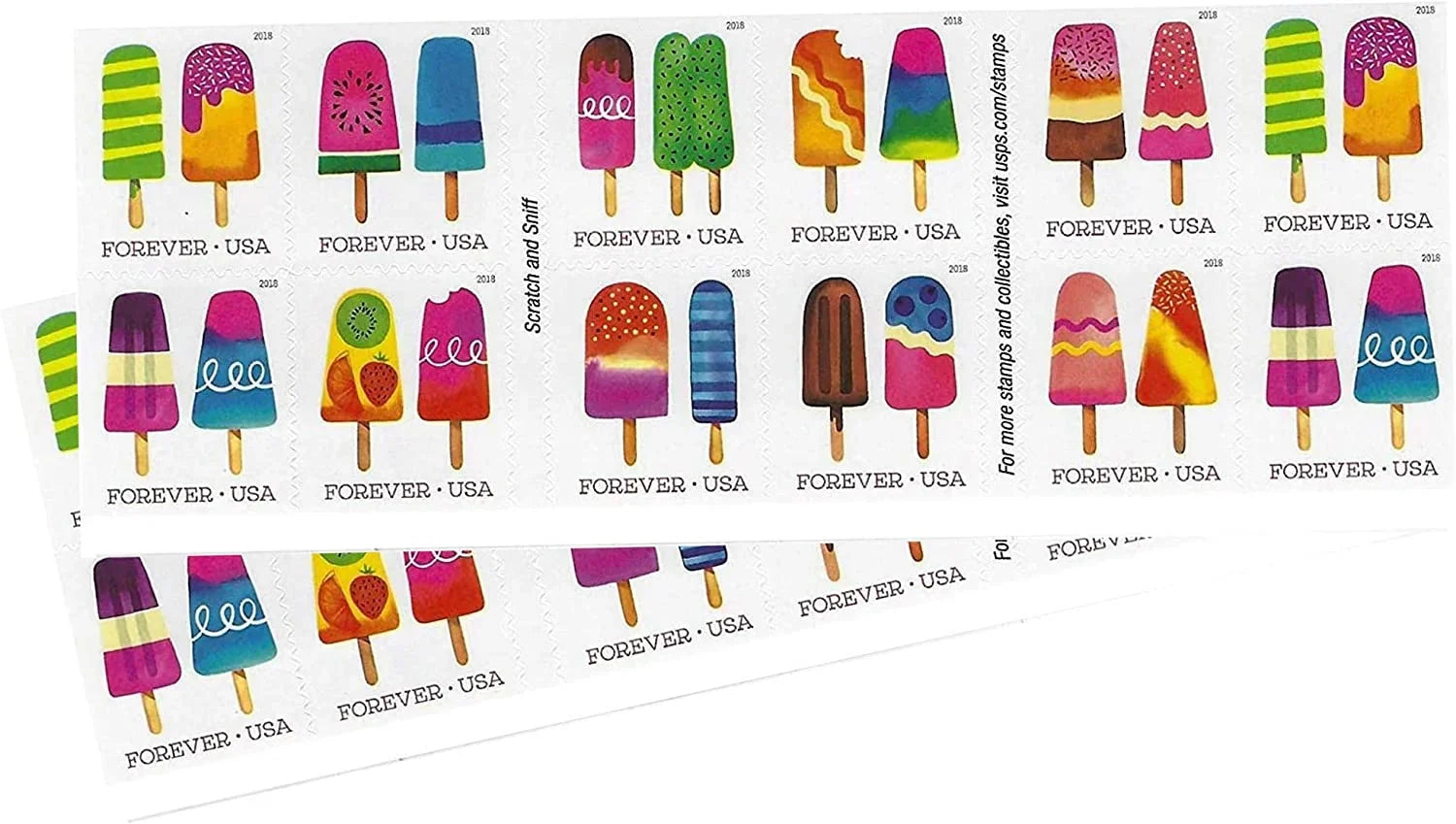 Forever Stamps 2018 Frozen Treats-Summer Fun, First-Class Postage