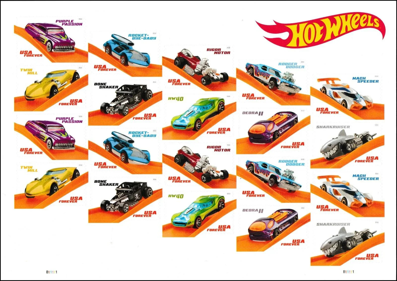 Forever Stamps 2018 Hot Wheels-Classic Toys Series, First-Class Postage