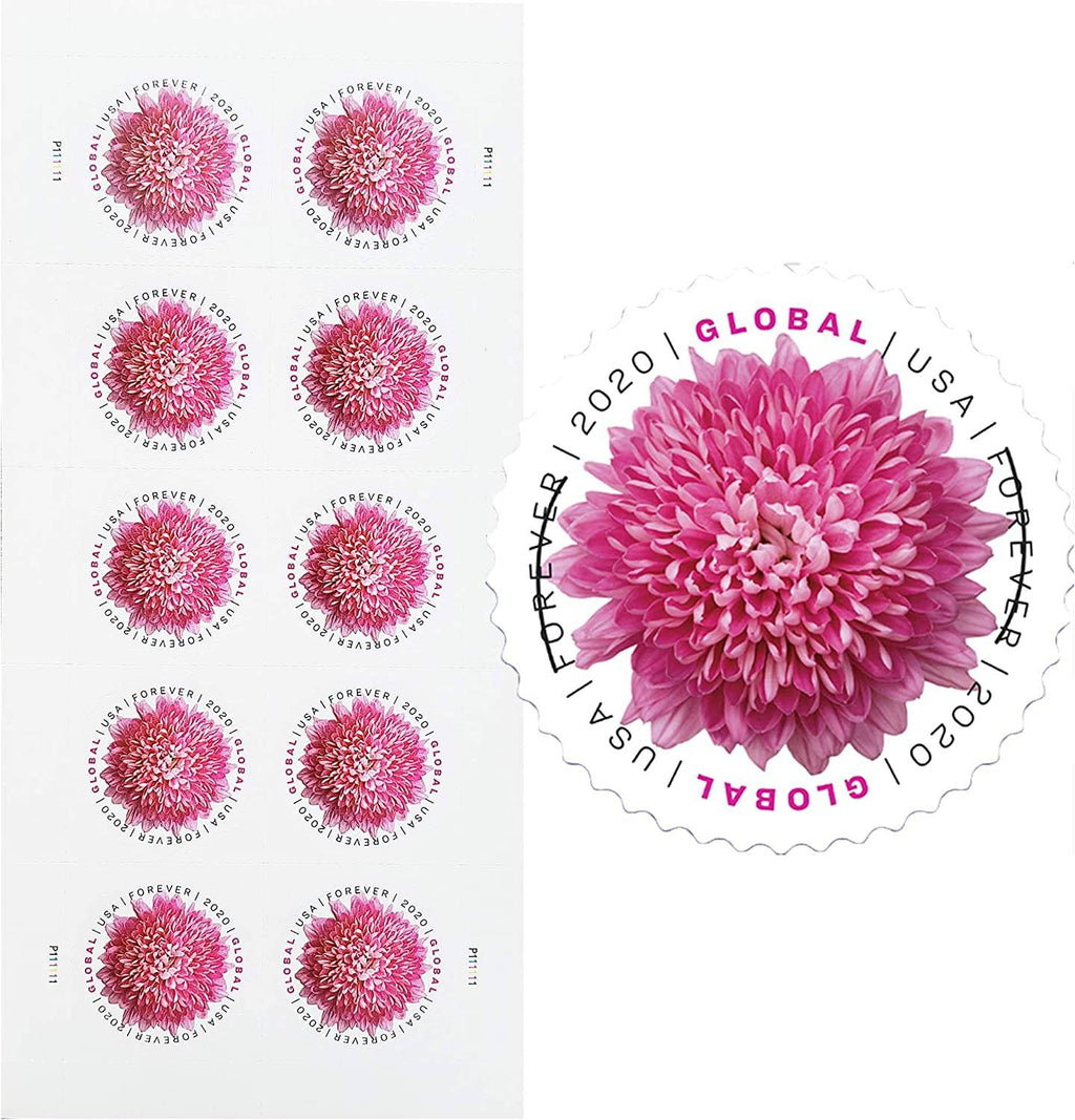 Global Forever Stamps 2020 Chrysanthemum-Floral Collection, International Rate