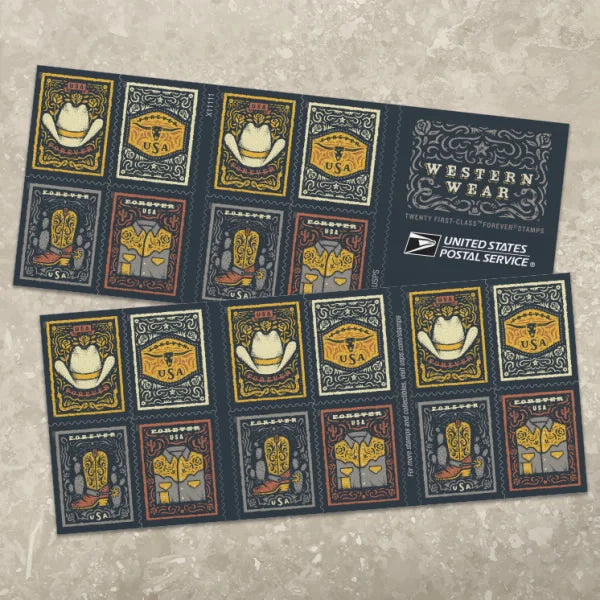 Forever Stamps 2021 Western Wear-Americana Style Collection, First-Class Postage