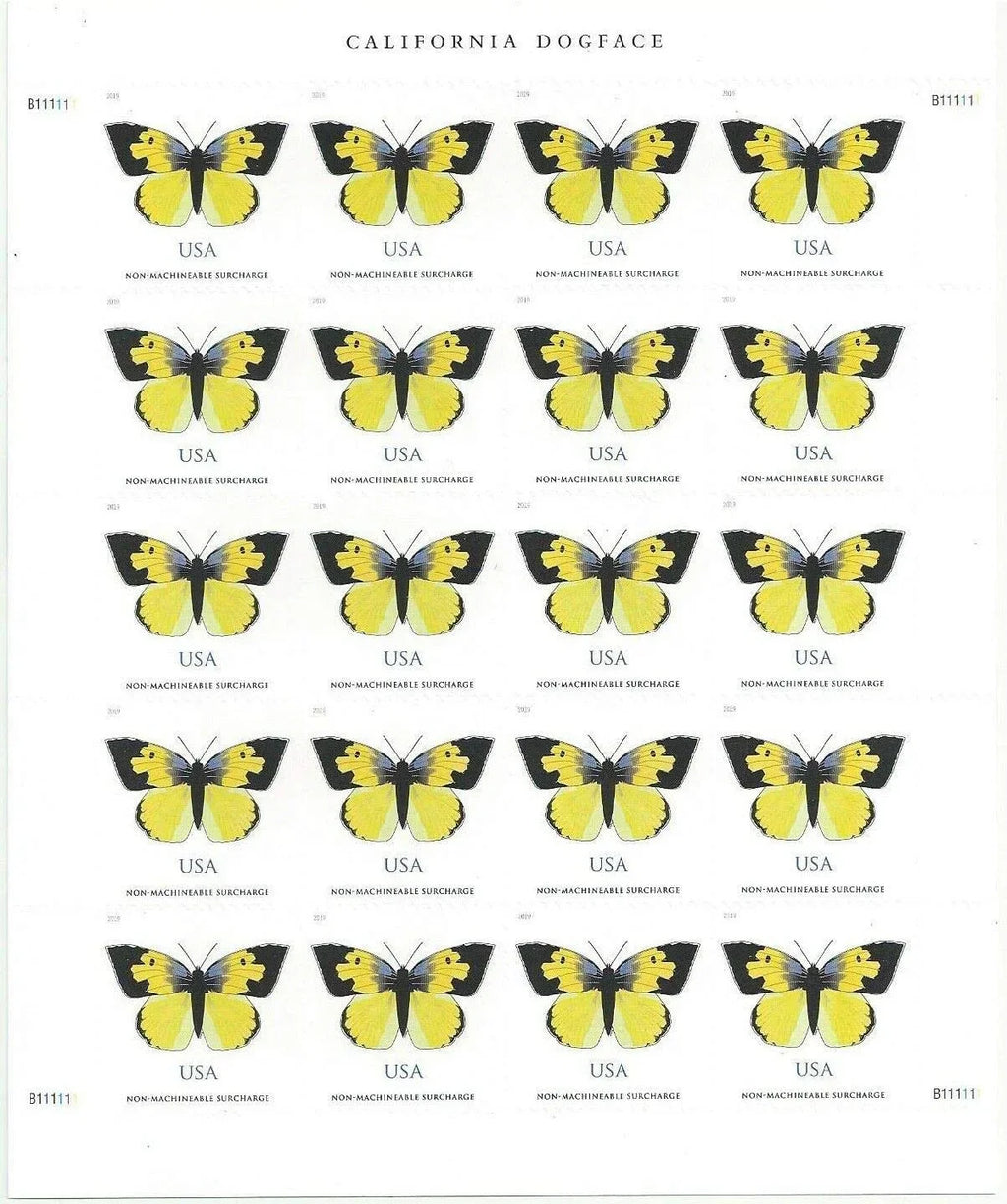 $1.12 Stamps 2019 California Dogface Butterfly-Non-Machinable Surcharge, First-Class Rate