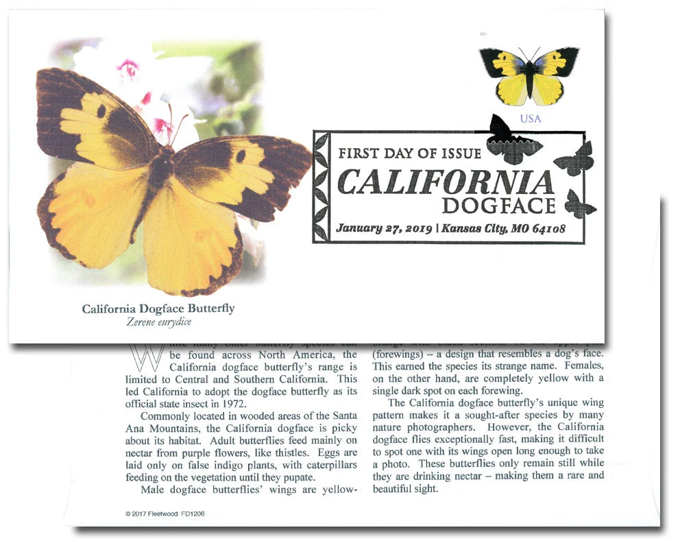 $1.12 Stamps 2019 California Dogface Butterfly-Non-Machinable Surcharge, First-Class Rate