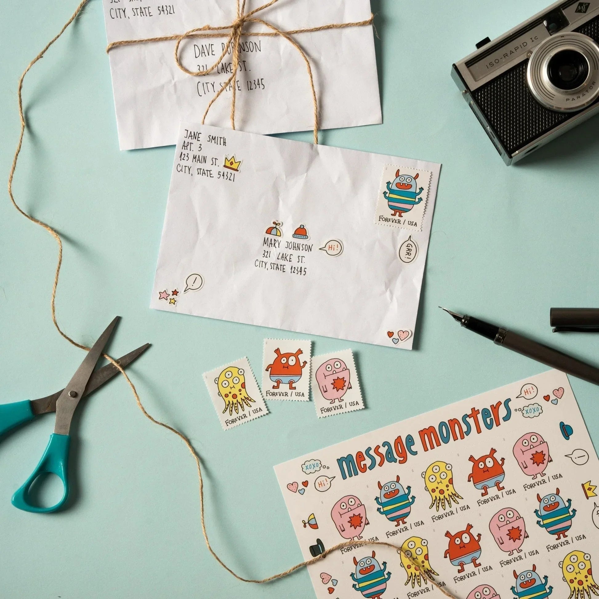 Forever Stamps 2021 Message Monsters-Whimsical Cartoon Designs, First-Class Postage
