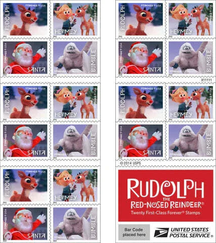 Forever Stamps 2014 Rudolph the Red-Nosed Reindeer-Holiday Celebration, First-Class Postage