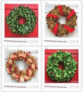 Forever Stamps 2019 Holiday Wreaths-Christmas, First-Class Postage