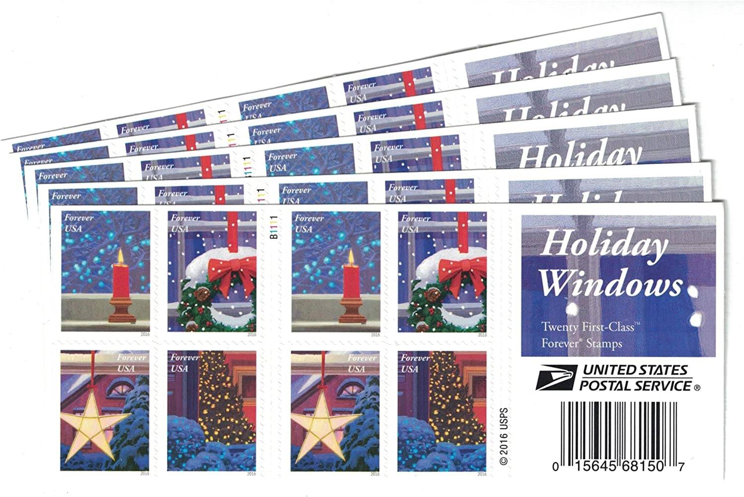 Forever Stamps 2016 Holiday Windows-Festive Season, First-Class Postage