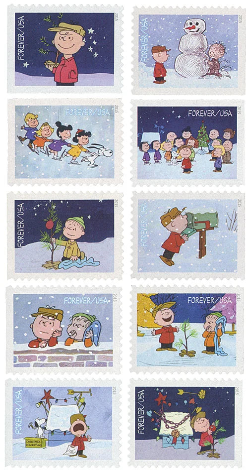 Forever Stamps 2015 A Charlie Brown Christmas-Holiday Celebration, First-Class Postage