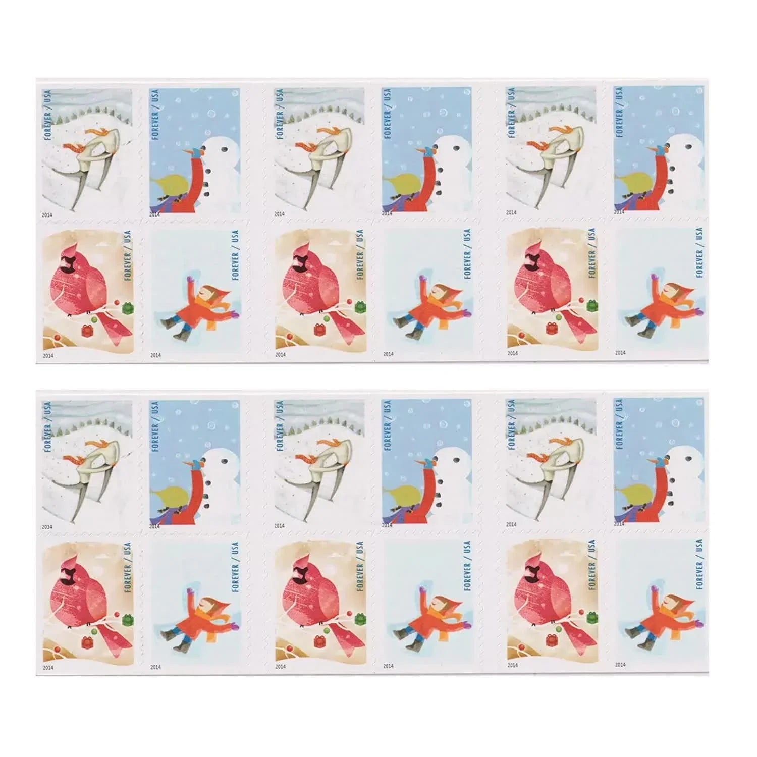 Forever Stamps 2014 Winter Fun-Holiday Celebration, First-Class Postage