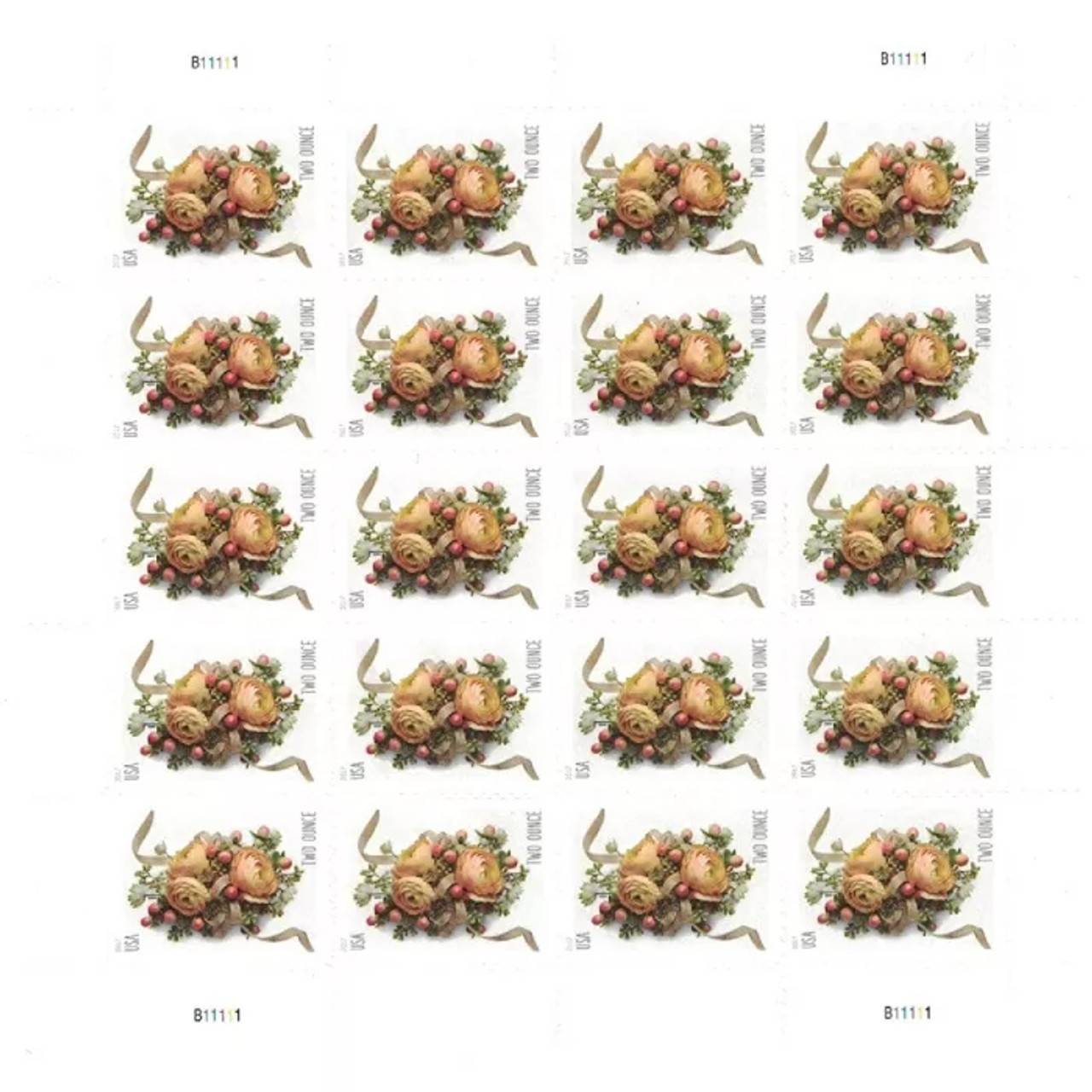 Two-Ounce Stamps 2017 Celebration Corsage-Wedding Mail, First-Class Rate