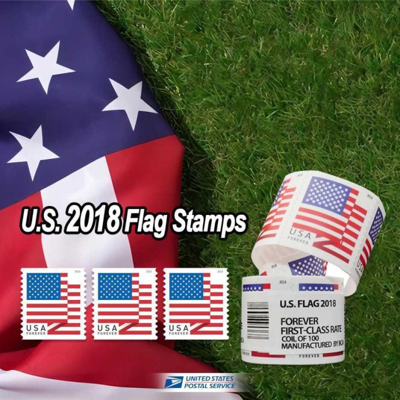 Forever Stamps 2018 U.S. Flag-Patriotic Symbol, First-Class Postage