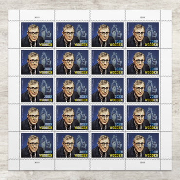 Forever Stamps 2024 John Wooden-Basketball Coach, Commemorative Issue, First-Class Postage