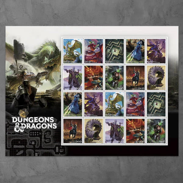 Forever Stamps 2024 Dungeons & Dragons-Cultural Heritage Collection, First-Class Postage