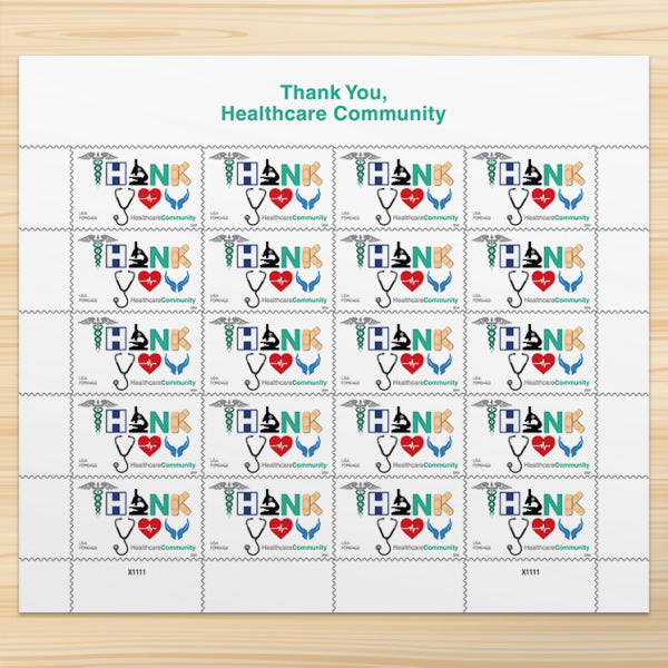 Forever Stamps 2024 Healthcare Community Thank You-Awareness & Appreciation, First-Class Postage