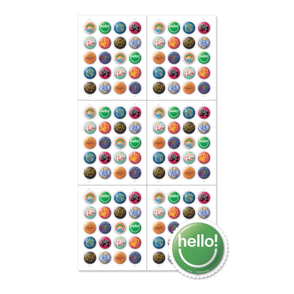 Forever Stamps 2024 Pinback Buttons-Art Collection, First-Class Postage