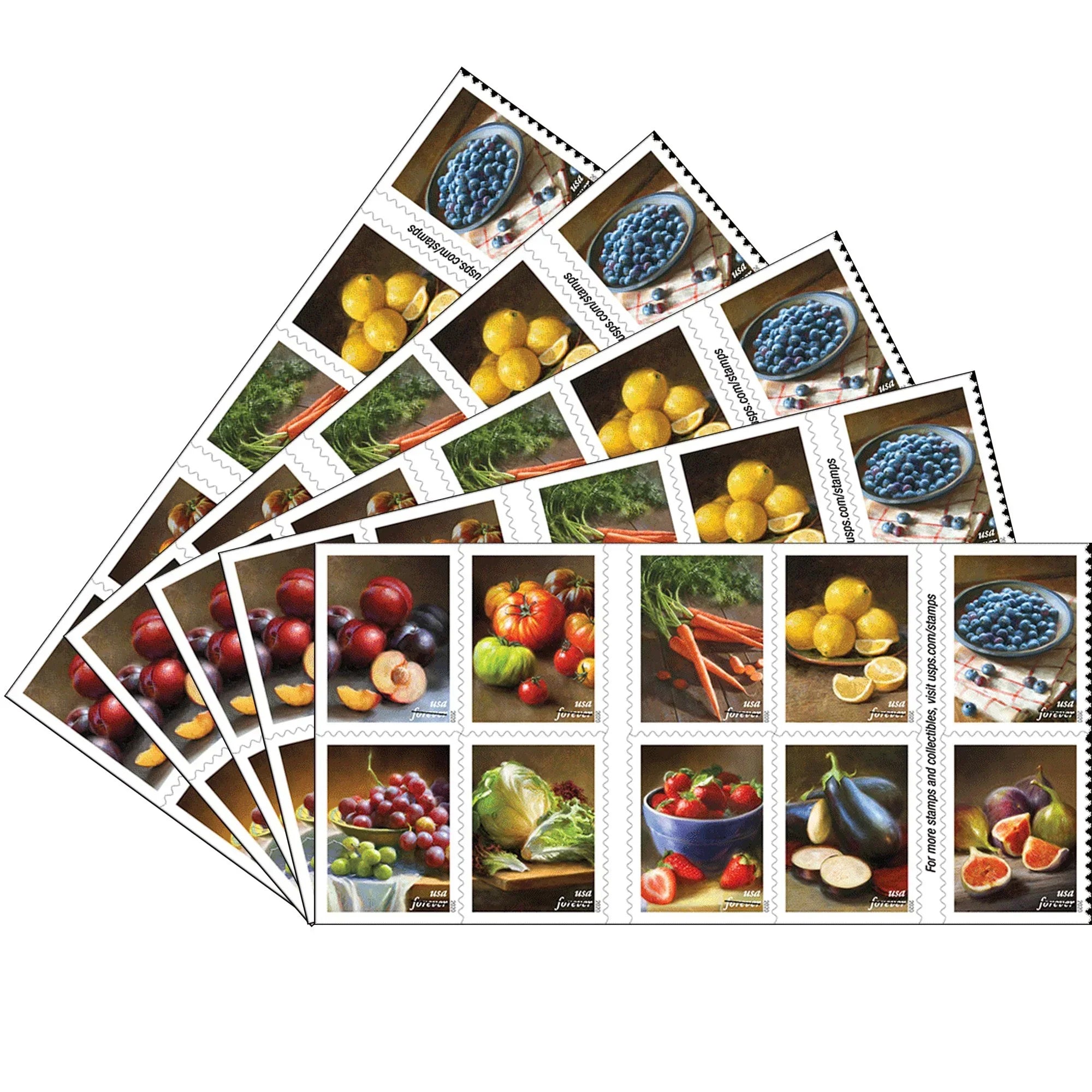 Forever Stamps 2020 Fruits & Vegetables-Fresh Produce Collection, First-Class Postage