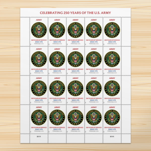 Forever Stamps 2025 Army-250 Years of Service, Honor & Service, First-Class Postage