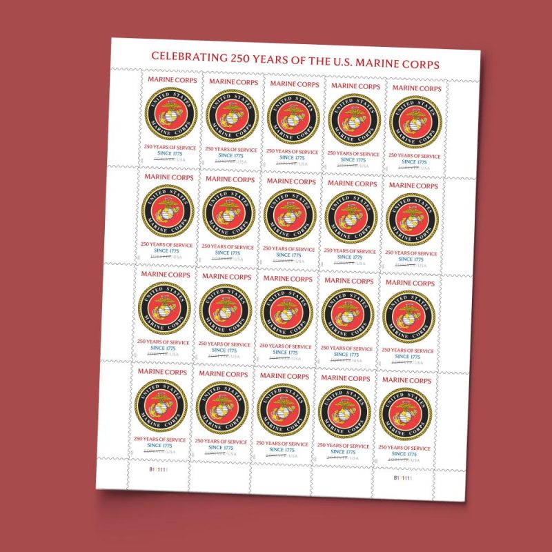 Forever Stamps 2025 Marine Corps-250 Years of Service, Honor & Service, First-Class Postage