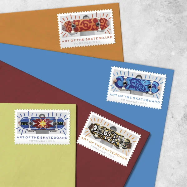 Forever Stamps 2023 Art of the Skateboard-Contemporary Art Collection, First-Class Postage